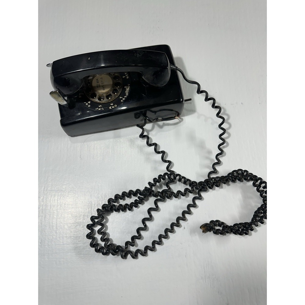 Vintage Black Western Electric Model 554 rotary wall telephone